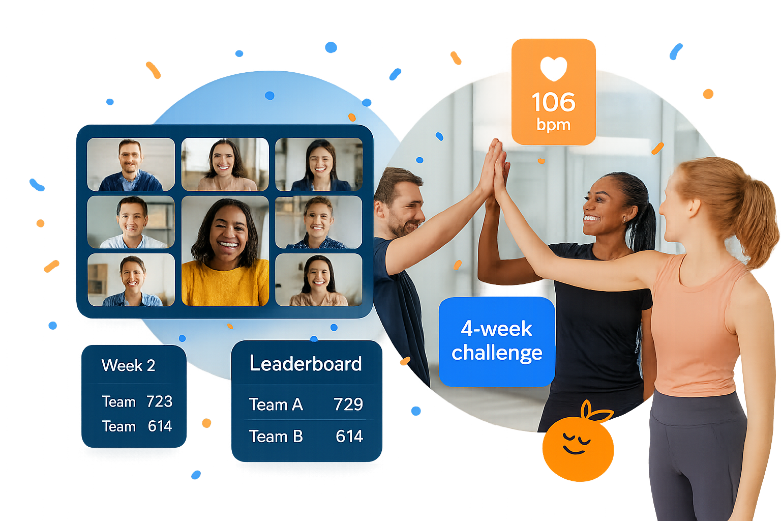 CampFit app showing a 4-week team challenge
